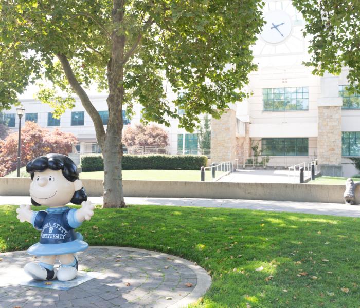 Statue of Lucy from Peanuts