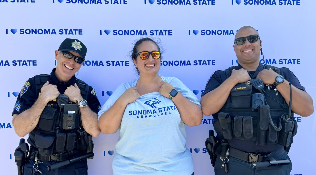 Erin Taylor with Officers Hight and Howard