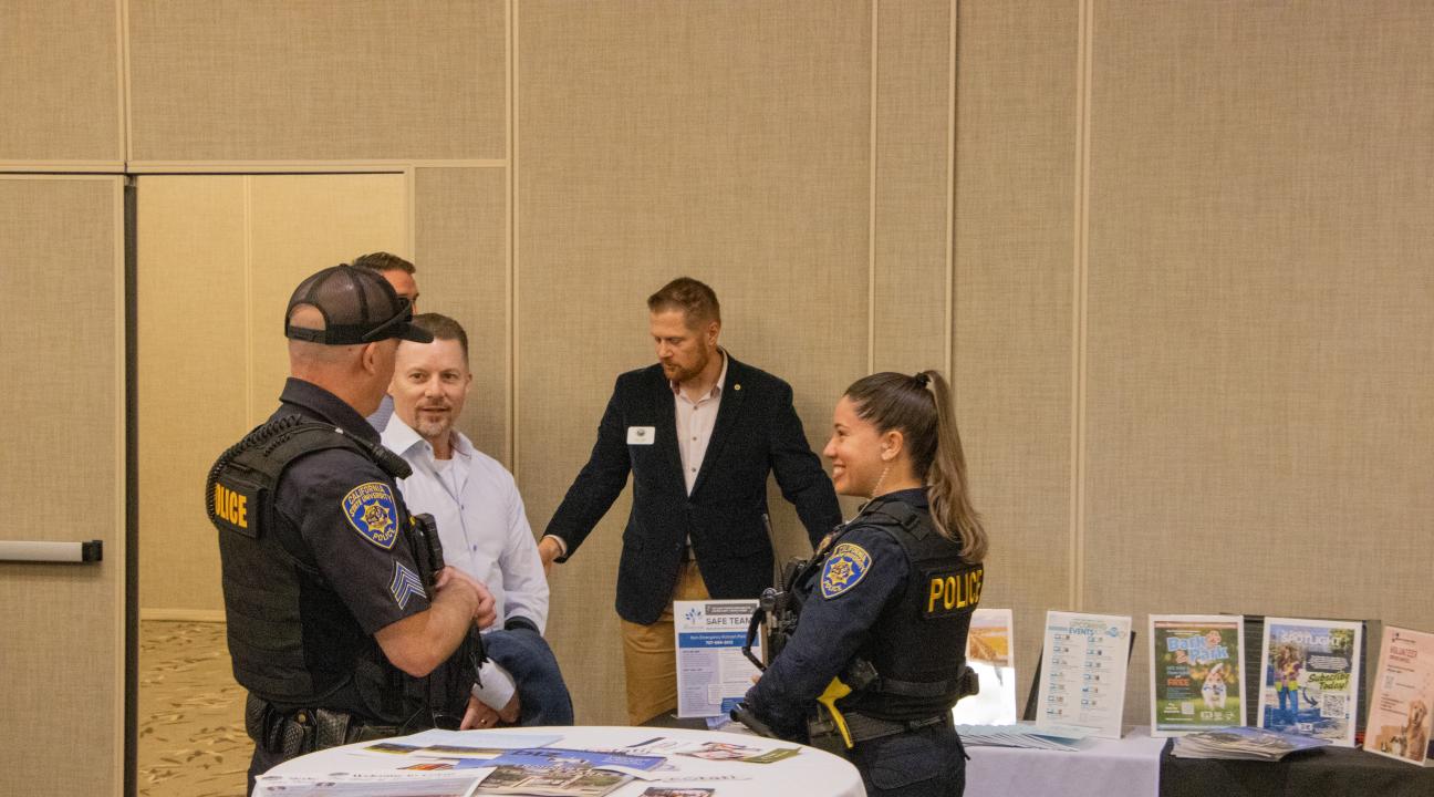 UPD officers talking with City of Cotati team