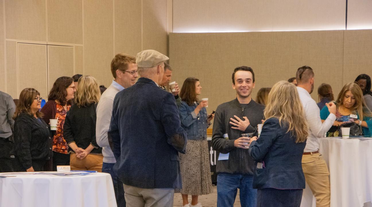 People mingling at event