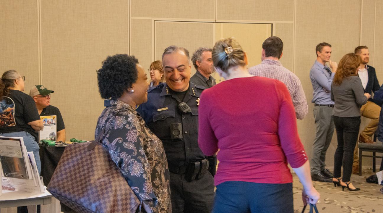 People mingling at event