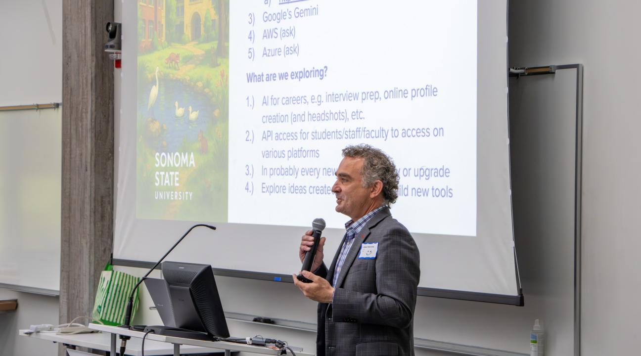 CIO Jake Hornsby speaking at Summer AI Day