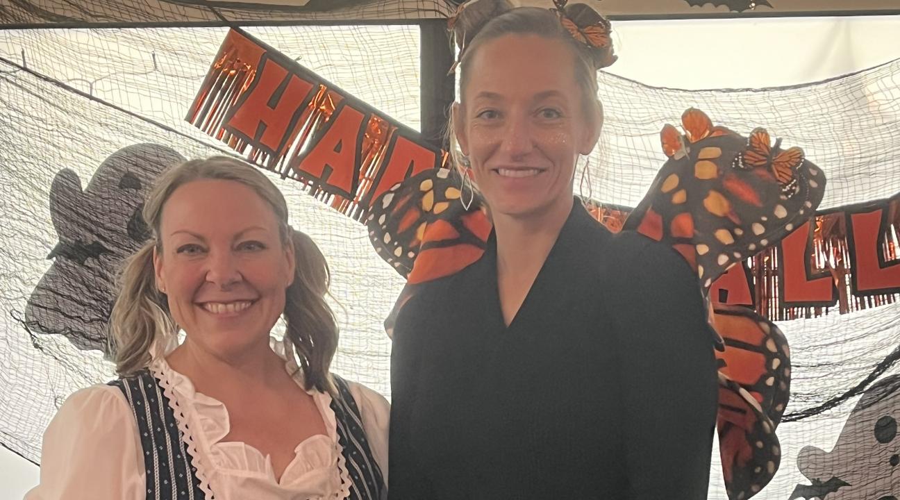 German girl and Butterfly