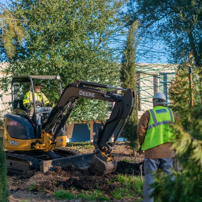 Planting trees with Tractor