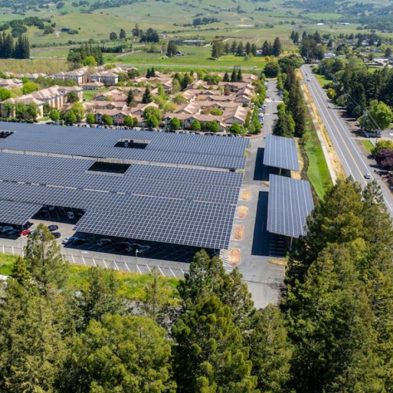 Solar Array drone shot