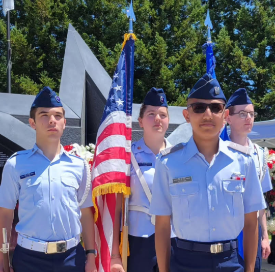 Aaron Estrada leading Honor Guard