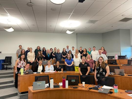 Staff from CSU campuses in a classroom for P2P training 