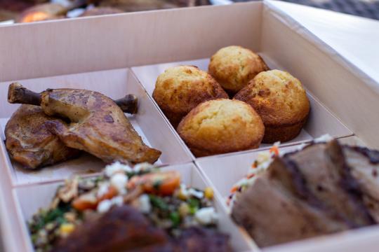 Food in a take out container