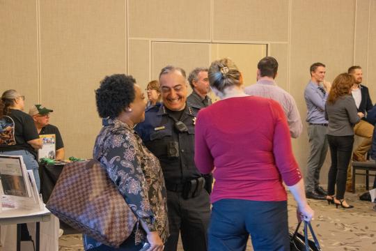 People mingling at event