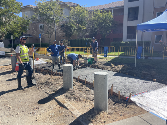 New sidewalk at Beaujolais Village