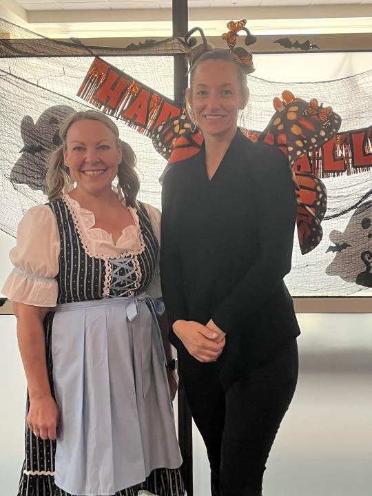 German girl and Butterfly