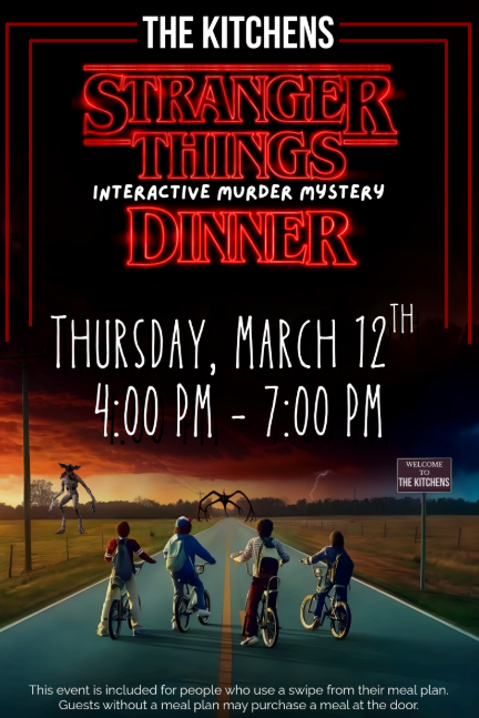 Stranger Things Murder Mystery Dinner flyer