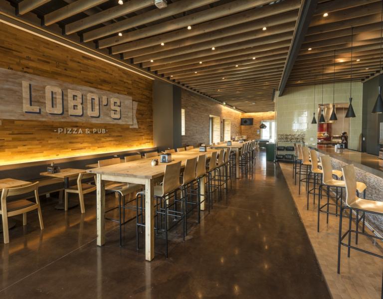 Interior of Lobo's Pizza & Pub
