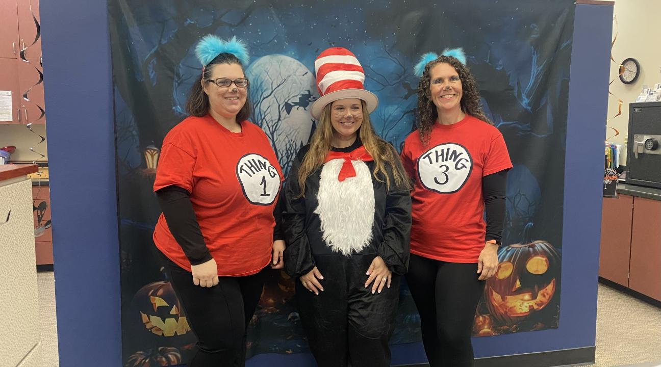 Seawolf Services team dressed as Cat in the Hat and His Things