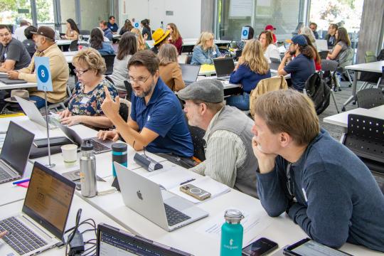 Group activity at Summer AI Day